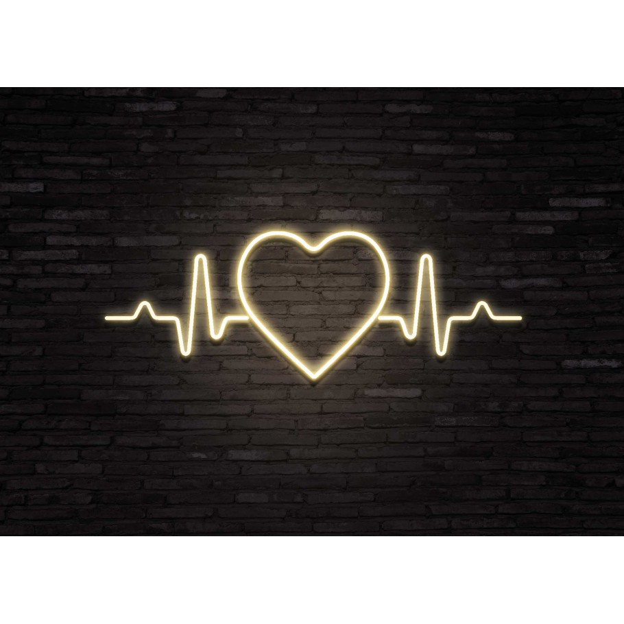 Kalp Ritmi Led Neon Isikli Tablo Heart Rate Led Neon Light Table